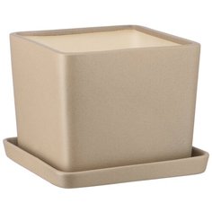 Керамический горшок Квадро с подставкой, 2л., капучино Вещицы