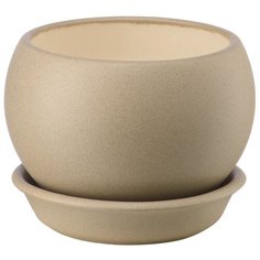 Керамический горшок Шар Крошка с подставкой, 1,4л., капучино Вещицы