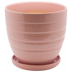 Керамический горшок с подставкой, 4,7л., Д210 Ш210 В200, коралловый Engard