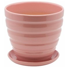 Керамический горшок с подставкой, 1,4л., Д145 Ш145 В130, коралловый Engard