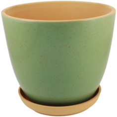 Цветочный горшок "ColorLife" (зеленый) с поддоном d22см, h19см, 4л Ломоносовская Керамика
