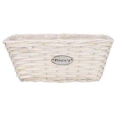 Кашпо из щепы , Д400 Ш230 В170 , белый Вещицы