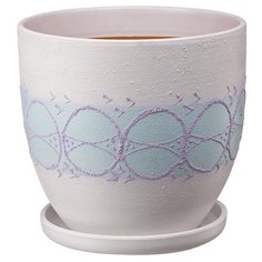 Керамический горшок "Узоры" 4,7л., Д213 Ш213 В200, мятный Engard