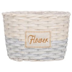 Кашпо из щепы , Д270 Ш200 В190, натуральный с голубым Вещицы