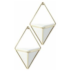 Декор для стен Trigg малый белый-латунь Umbra