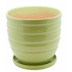 Керамический горшок с подставкой, 4,7л., BH-19-3, Д210 Ш210 В200, зеленый Engard