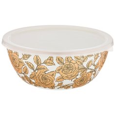 Миска Agness эмалированная с пластик.крышкой, серия ренессанс 20х9см, 1,7 л (950-164)