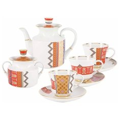 Сервиз чайный ф. Банкетная рис. Русский стиль (14 предметов) Императорский фарфоровый завод