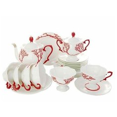 Сервиз чайный ф. Наташа рис. Коралл (20 предметов) Императорский фарфоровый завод