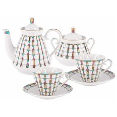 Сервиз чайный ф. Лучистая рис. Геометрия цвета (14 предметов) Императорский фарфоровый завод