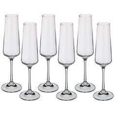 Набор бокалов для шампанского CRYSTALITE "Naomi/Corvus", 6 шт, 160 мл, высота 24 см (669-157)