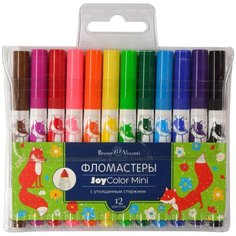 Фломастеры Bruno Visconti утолщенные, 12 цветов JoyColor Mini