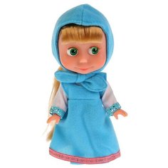 Кукла Карапуз Маша и Медведь, Маша в голубом платье ,15 см, 83030BD