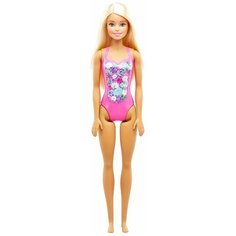 Кукла Barbie на пляже Розовый купальник, 30 см, DWK00