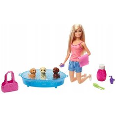 Кукла Barbie Купание щенков, 30 см, GDJ37