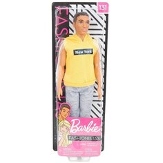 Кукла Barbie Игра с модой Кен в серых штанах и желтой футболке, 30 см, GDV14