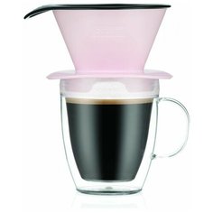 Набор термобокал и кофейник с фильтром Pour Over 2 в 1, клубничный Bodum