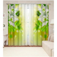 Фотошторы "Горный цветок" 150*260 2 шт. Шелковистые Сирень