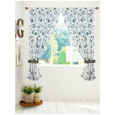 Тюль ГАЛАНТ белый, черный арт. 2720170 (130х180 см – 2 шт)