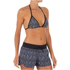 Бордшорты для серфинга женские Tini Ethni с эластичным поясом и затяжкой, размер: 42, цвет: Черный OLAIAN Х Декатлон Decathlon