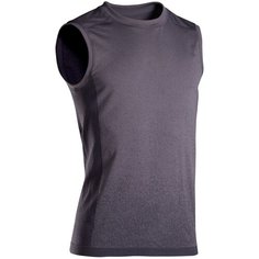 Майка для йоги бесшовная мужская, размер: S, цвет: Антрацитовый Серый/Черный KIMJALY Х Декатлон Decathlon