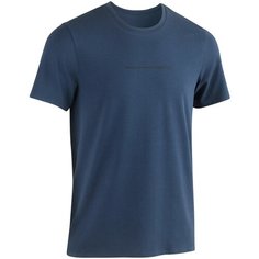 Футболка для фитнеса зауженная хлопковая эластичная синяя с рисунком, размер: M, цвет: Китово-Серый NYAMBA Х Декатлон Decathlon