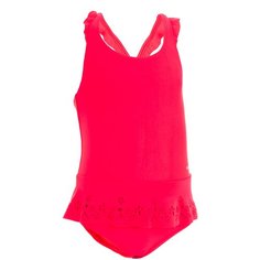 Цельный купальник для девочек с юбкой, размер: 76-81CM 18M, цвет: Неоновый Кораллово-Розовый NABAIJI Х Декатлон Decathlon