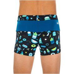 Плавки–боксеры для мальчиков черные 100 POOL ALL PLAYO, размер: 14, цвет: Черный/Бензиново-Синий NABAIJI Х Декатлон Decathlon