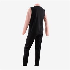 Костюм тренировочный для ГИМНАСТИКИ утеплённый GYMY S500, размер: 149-159CM12-13A, цвет: Черный/Нежный Персик DOMYOS Х Декатлон Decathlon