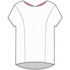 Футболка для фитнеса свободного кроя, размер: EU44 RU50, цвет: Белоснежный/Холодный Розовый DOMYOS Х Декатлон Decathlon