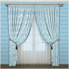 Фотошторы "Музыка волн", 145*260, 2 шт., Блэкаут Сирень