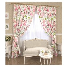 Комплект штор с подхватами 12511, 145*260 см, штора 2 шт, подхват 2 шт. Сирень