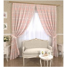 Комплект штор с подхватами 13978, 145*260 см, штора 2 шт, подхват 2 шт. Сирень