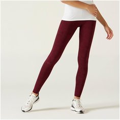 Легинсы для фитнеса женские FIТ+ хлопковые женские 500 бордовые, размер: XL / W35 L31, цвет: Бордо NYAMBA Х Декатлон Decathlon