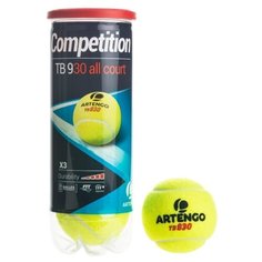 МЯЧ ДЛЯ ИГРЫ В БОЛЬШОЙ ТЕННИС TB930 x 3 ШТ. ARTENGO X Декатлон Decathlon