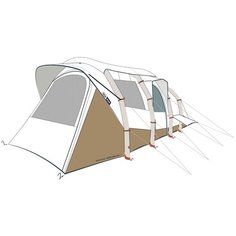 Палатка надувная для кемпинга 6-местная 3-комнатная Air Seconds 6.3 F&B, QUECHUA Х Декатлон Decathlon