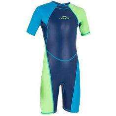 Гидрокостюм для мальчиков сине-зеленый SHORTY 100 KLOUPI, размер: 6, цвет: Синий/Интенсивный Лазурный/Неоновый Лайм NABAIJI Х Декатлон Decathlon