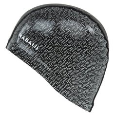 Шапочка для плавания из ткани и силикона размер L черная с принтом GEO NABAIJI X Декатлон Decathlon