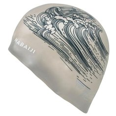 Шапочка для плавания силиконовая объемная черная с принтом SEA NABAIJI X Декатлон Decathlon