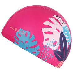 Шапочка для плавания из ткани и силикона размер S розовая с принтом LEAVES NABAIJI X Декатлон Decathlon