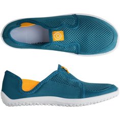 Коралловые тапочки детские Aquashoes 120 , размер: 34/35, цвет: Тёмный Сине-Зелёный/Неоновый Светло-Оранжевый SUBEA Х Декатлон Decathlon