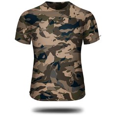 Футболка с короткими рукавами для охоты камуфляжная мужская 100 WL V1, размер: S, цвет: Коричневый SOLOGNAC Х Декатлон Decathlon