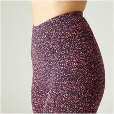 Леггинсы для фитнеса из хлопка сине-оранжевые с принтом Fit+, размер: L / W33 L31, цвет: Оранжевый NYAMBA Х Декатлон Decathlon