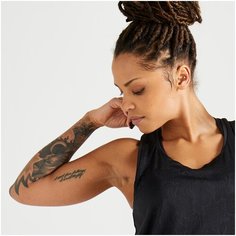 Майка для фитнеса, размер: 38, цвет: Черный DOMYOS Х Декатлон Decathlon