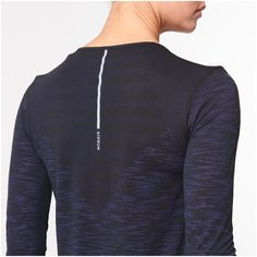 Футболка для бега с длинными рукавами "дышащая" женская KIPRUN CARE , размер: S, цвет: Черный/Ночной Индиго KIPRUN Х Декатлон Decathlon