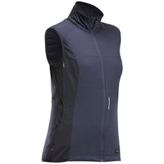 Жилет для треккинга в горах ветрозащитный - TREK 500 женский, размер: S, цвет: Синий Графит/Асфальтово-Синий FORCLAZ Х Декатлон Decathlon