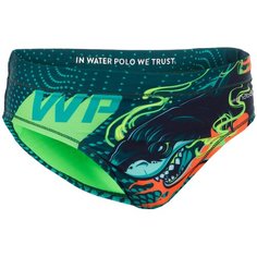 Плавки для водного поло для мальчиков зеленые SHARK, размер: 151-160 CM 12-13, цвет: Неоновый Зеленый WATKO Х Декатлон Decathlon