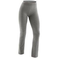 Легинсы FIТ+ прямого покроя (брюки), хлопок для фитнеса женские 500 серые, размер: M / W30 L31, цвет: Серый NYAMBA Х Декатлон Decathlon