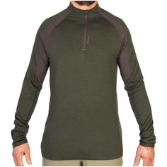 Футболка с длинным рукавом из шерсти мериносовой овцы для охоты 900 зеленая , размер: XXL, цвет: Бронзовый Хаки SOLOGNAC Х Декатлон Decathlon