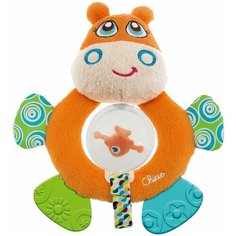 Прорезыватель-погремушка Chicco Бегемот Hippo 7200 оранжевый